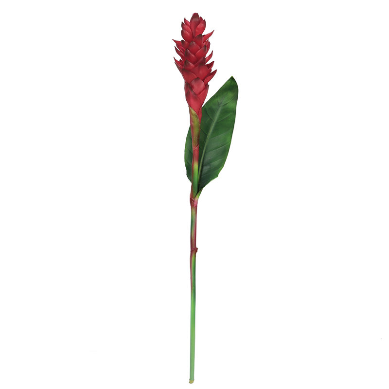 Real Touch Artificial Ginger Flower Stem Tropical Spray with Leaf