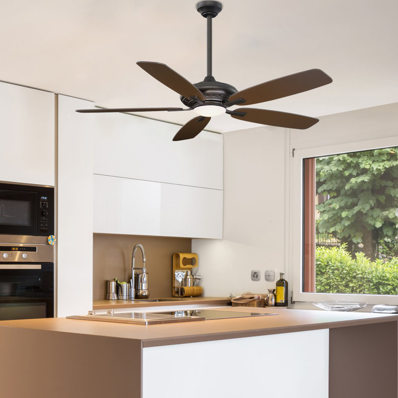 52-Inch Oil Rubbed Bronze LED Ceiling Fan with Remote and Light