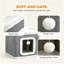 2‑Level Cat Cave Bed Cat House with Top Bed & Fluffy Balls, Grey