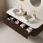 Meuble-lavabo de salle de bain avec éviers, meuble de rangement mural avec 2 tiroirs, meuble-lavabo avec rangement pour la maison-253357402