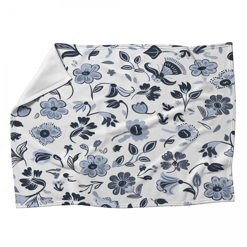 Jeté en molleton à motif floral - Jetés floraux pour canapés ou lits, L 80 po x l 60 po