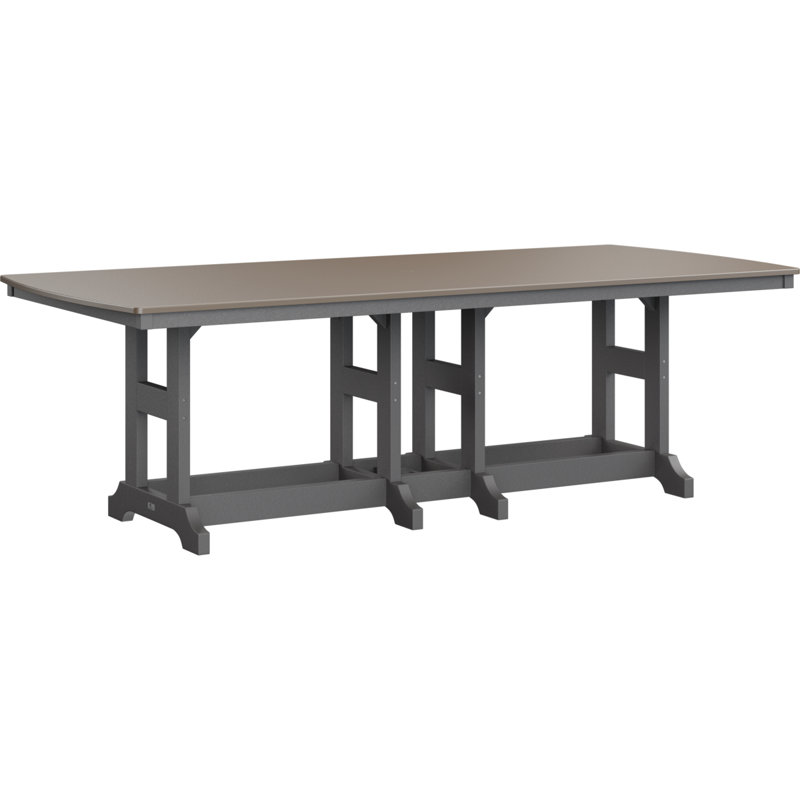 Berlin Gardens Garden Classic Rectangular Bar Table, Smoke Gray, Hammered Top Bronze, 39.5" H x 96" W x 44" D