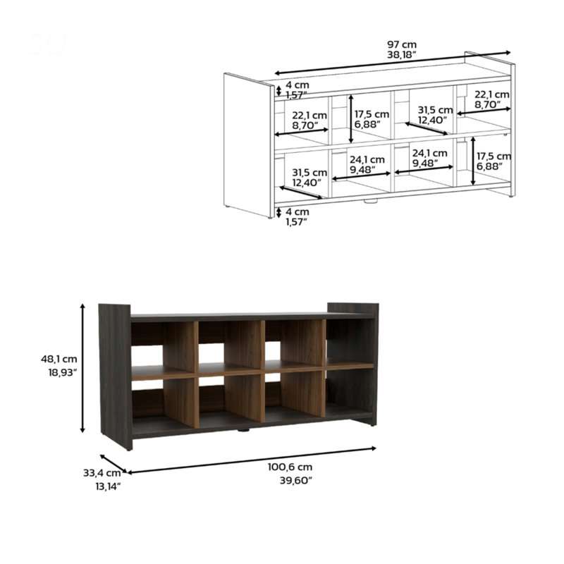 Entryway Stackable Storage Unit With Eight Cubbies, Ideal For Organizing Shoes And Maximizing Space Efficiency