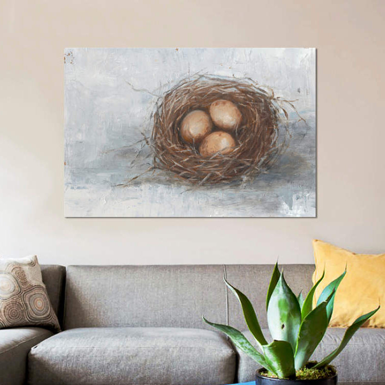 «Rustic Bird Nest II», impression sur toile, H 18 po x l 26 po x P 1,5 po, Toile tendue, Pas de tapis