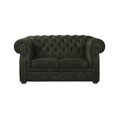 Temeko 2 Seater Genuine Leather Loveseat