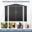 Remise de rangement extérieure en acier galvanisé noir, porte à double charnière verrouillable et évents d'aération sur le dessus, rangement pour outils utilitaires résistant aux intempéries pour la pelouse du patio