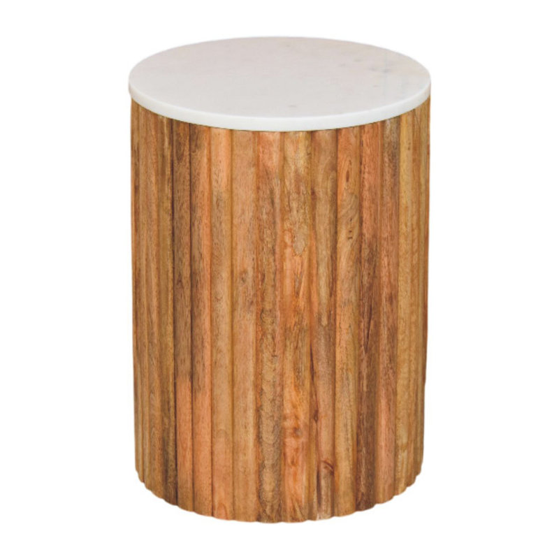 Table d'appoint cannelée en marbre