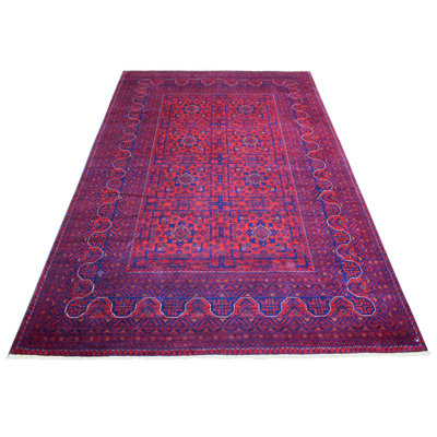 5'6" x 8'0" New Hand Knotted Red Wool Rectangle Oriental Rug - MOA10271776