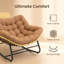 Chaise berçante surdimensionnée Papasan avec coussin épais et coussin en rotin, idéale pour la détente intérieure et extérieure