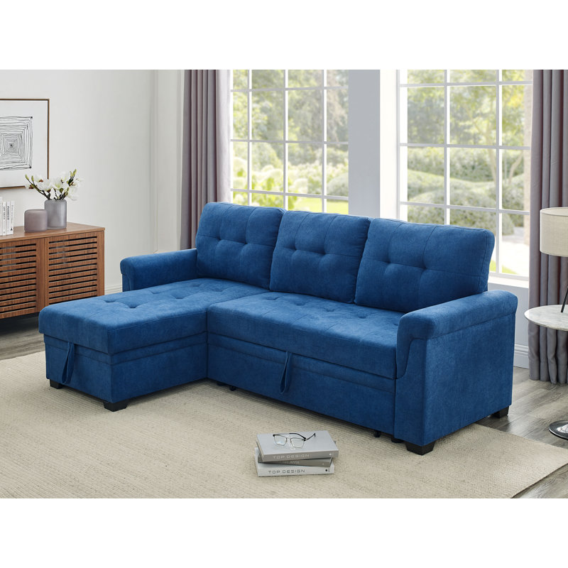 Upholstered L-Shaped Sectional, Charcoal Gray velvet, Left Hand Facing