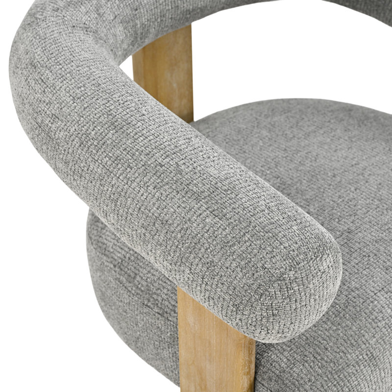Chaise avec accoudoirs rembourrée Mamanbai, Gris