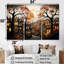 Cozy village in Autumn Moonlit I - Art mural art déco urbain-323483343-323483347