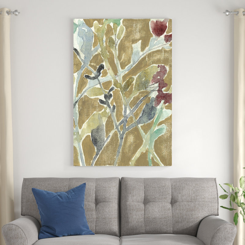Fleurs sur ocre II, H 48 po x l 32 po x P 1,25 po