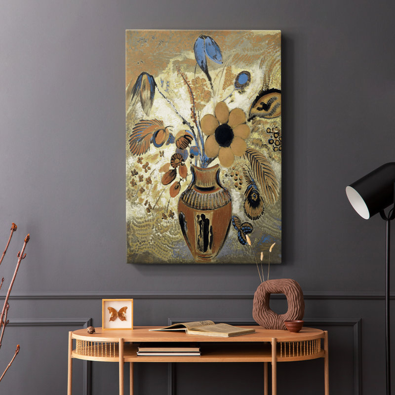 Imprimé floral rétro CCGVVIV - galerie Cavas, H 27 po x l 18 po