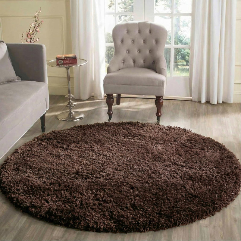Esterly Brown Area Rug, Round 120cm