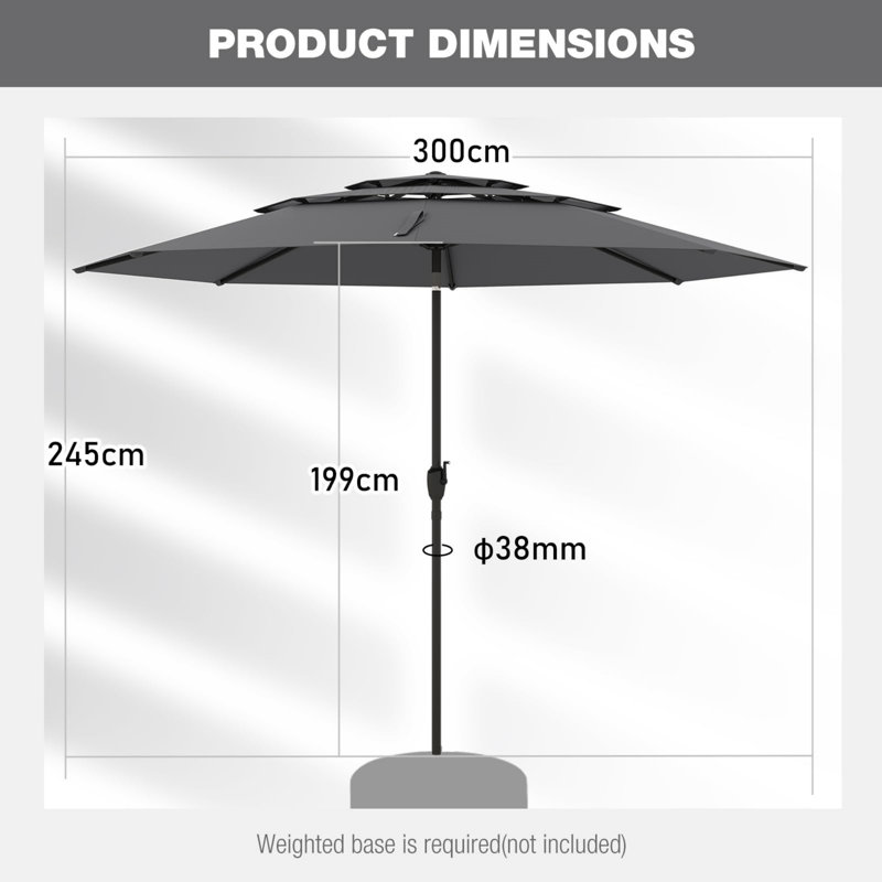 295cm Tilt Beach Parasol