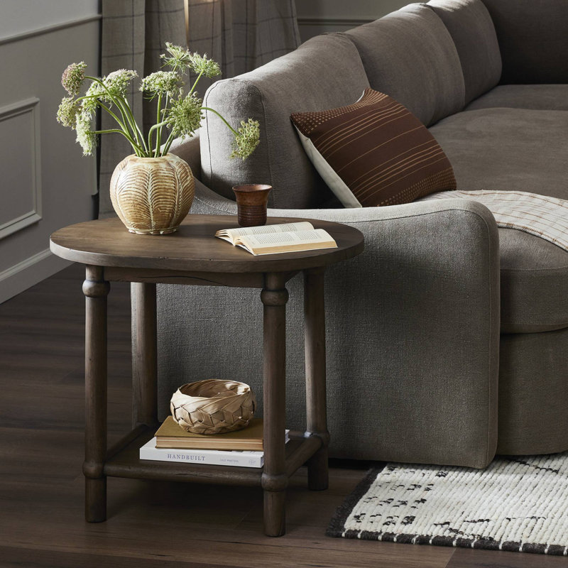 Charnes End Table, Antique Belgium Bleach