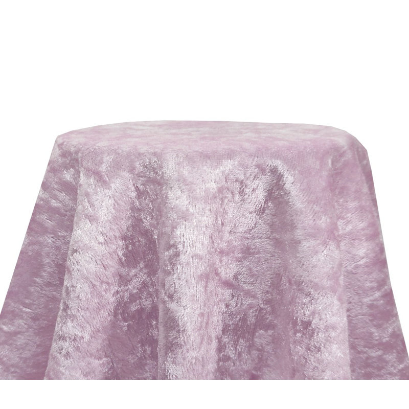 Purple Crushed Velvet Tablecloth 120'''', 108cm W x 108cm L, Pink