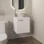 Meuble-lavabo flottant à une porte Clyde, avec lavabo vasque et une tablette-798670766