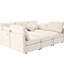 Lit sectionnel de 220 cm (86,6 po) avec agencement modulaire en U et en L, mobile, deux portes, tissu chenille doux pour des moments conviviaux à la maison.-2122485868-2122485870