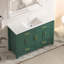Ensemble de meuble-lavabo vert 48 po avec lavabo en résine, armoire de rangement abondante - 4 portes à fermeture douce et 4 tiroirs