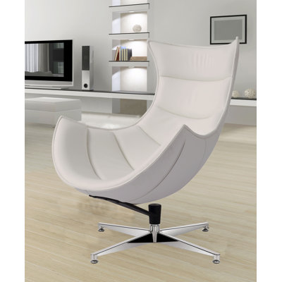 Kain Leather Swivel Accent Chair
