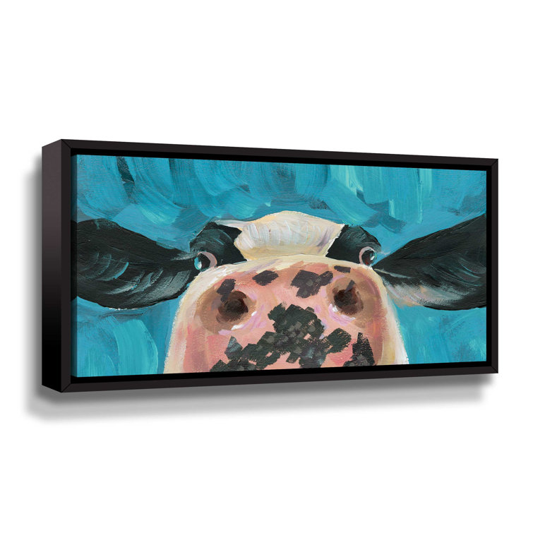 August Grove® Curious Cow On Canvas Print | Wayfair