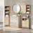 Natural Morden Bathroom Storage Cabinet Wave-Patterned 3-Drawer 1-Door 