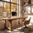 63" Farmhouse Solid Wood Executive Desk