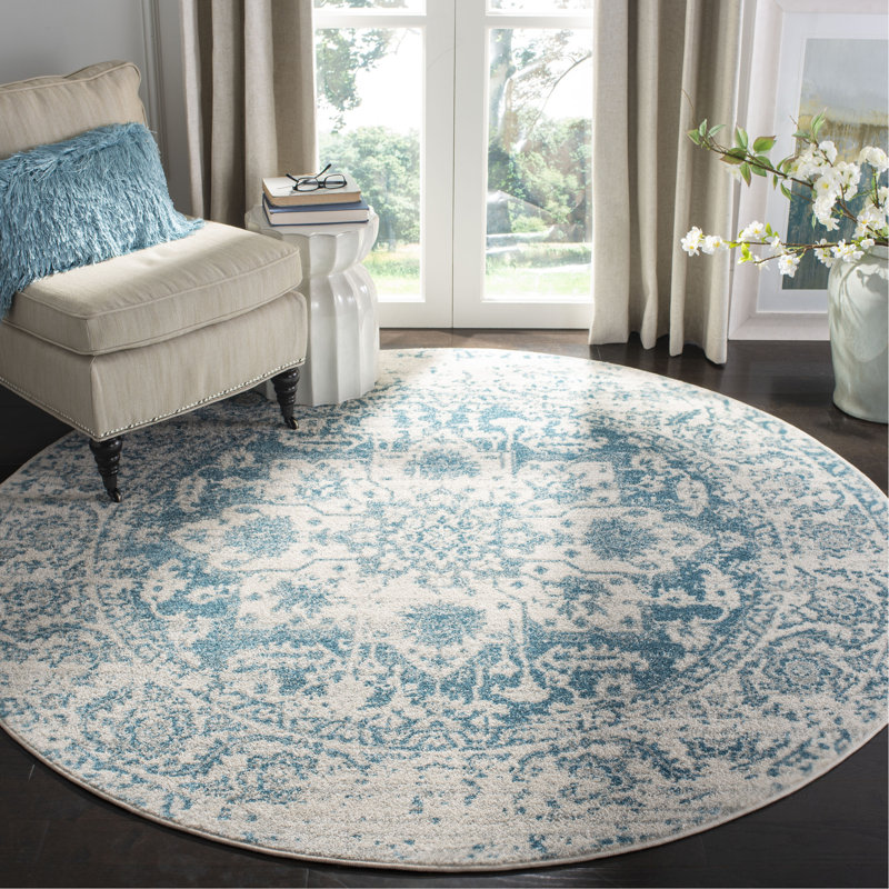 Christa Teal/Ivory Rug, Round 4'