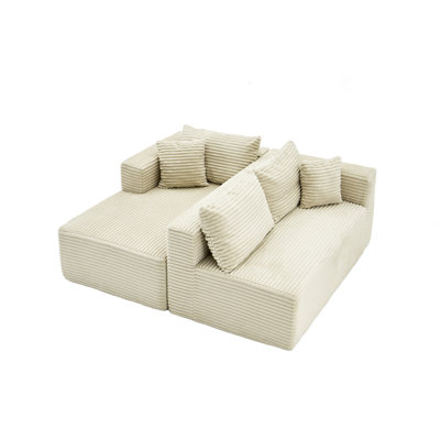 Canapé modulaire de 105 po avec canapé en forme de L et canapé-lit modulaire sans dossier de 105 po