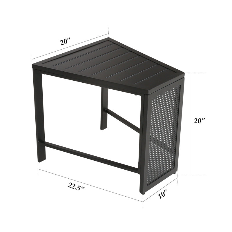 Ohanna Metal Outdoor Side Table , 20'' in. W 22.5'' in. D