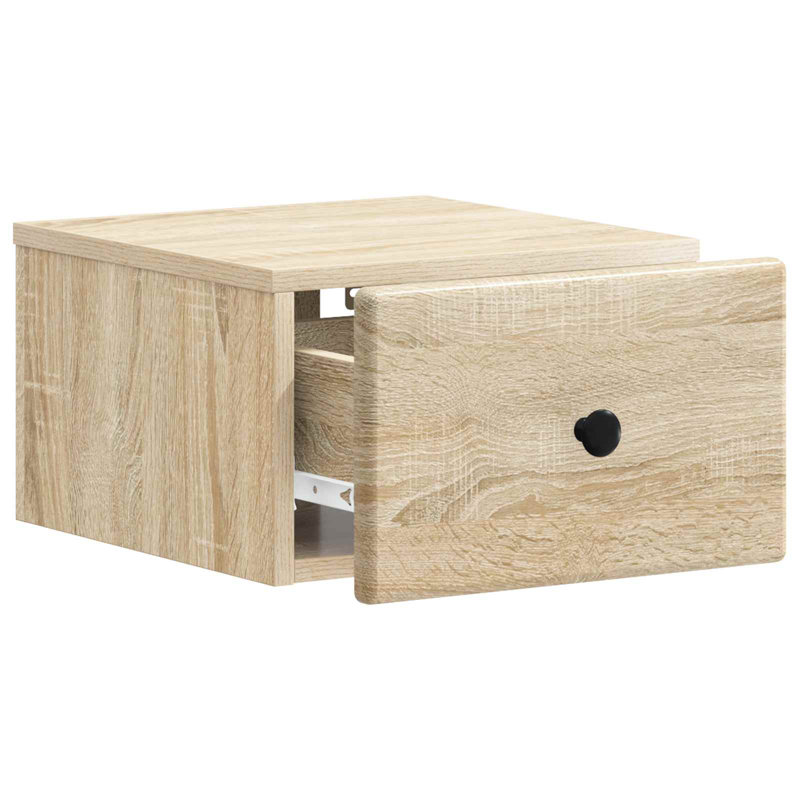 34.5cm W Manufactured Wood Bedside Table, Sonoma Oak