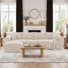 Canapé modulaire 118,12 po avec repose-pieds modulaire moderne 118,12 po, sans assemblage requis, beige