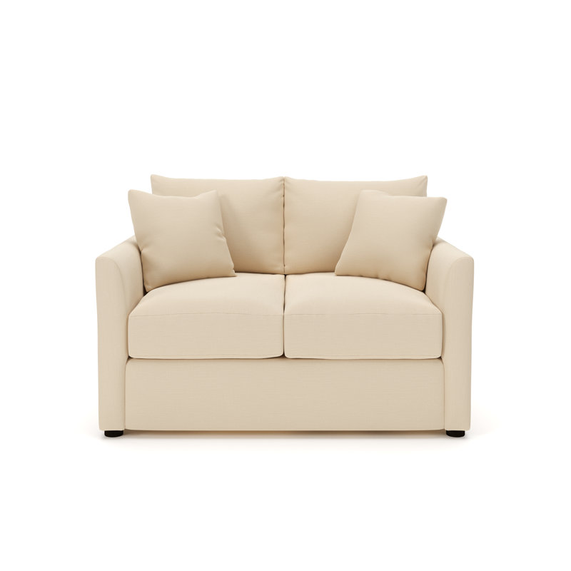 Cecelia Upholstered Loveseat, Canvas Flax