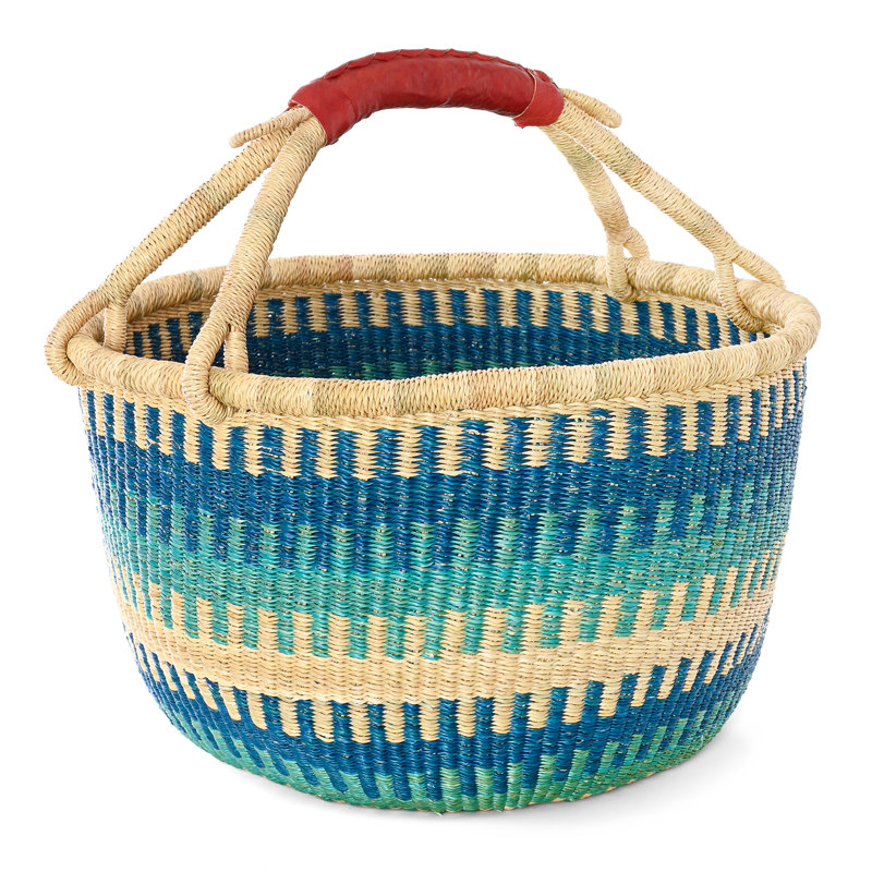 Panier Bolga à motif Bluebell, Bleu / Naturel