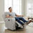 Single-seater Gray Electric Recliner Sofa, Manually Adjustable Faux Fur Recliner Sofa-1301151948