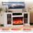 59-Inch Fireplace TV Stand for 43-65 Inch TVs, 24" Panoramic Electric Fireplace with 12 Flame Colors & 5 Brightness