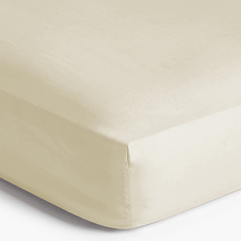 Angelka Microfiber Brushed Deep Fitted Bed Sheet, Single (3'), Cream
