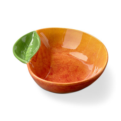 Peach 2-Part Divided Server - 11" x 10.5" Serving Platter for Everyday Use - Hand Wash Only - Orange Serveware