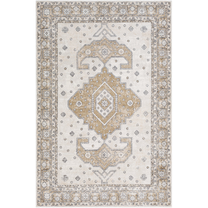 Tapis décoratif noir/gris Pierpoint oriental, Rectangle 5 pi 3 po x 7 pi 3 po