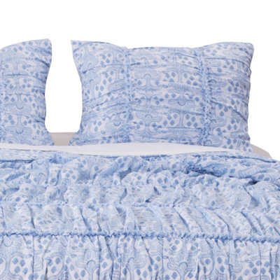 Greenland Home Fasions Helena Ruffle Blue Standard Sham, 20x26