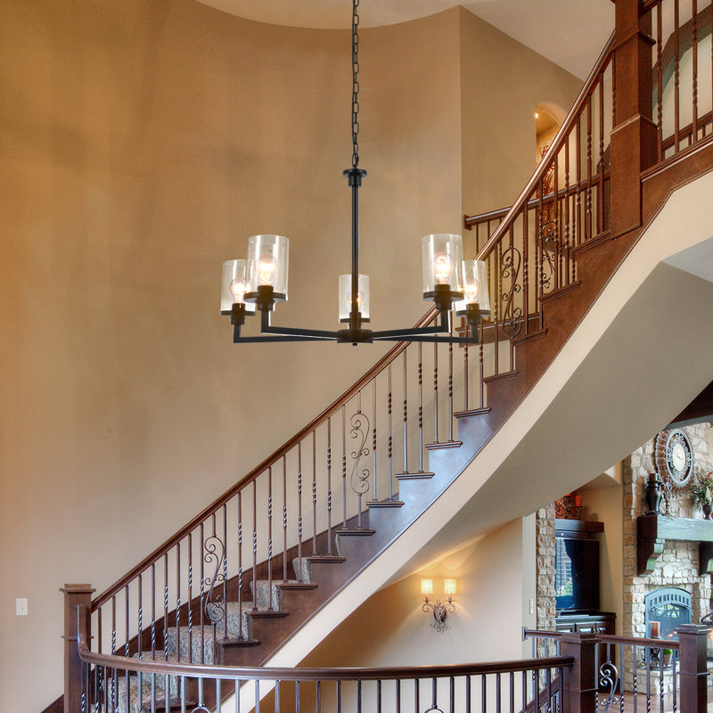 5-Lights Dimmable Linear Chandelier