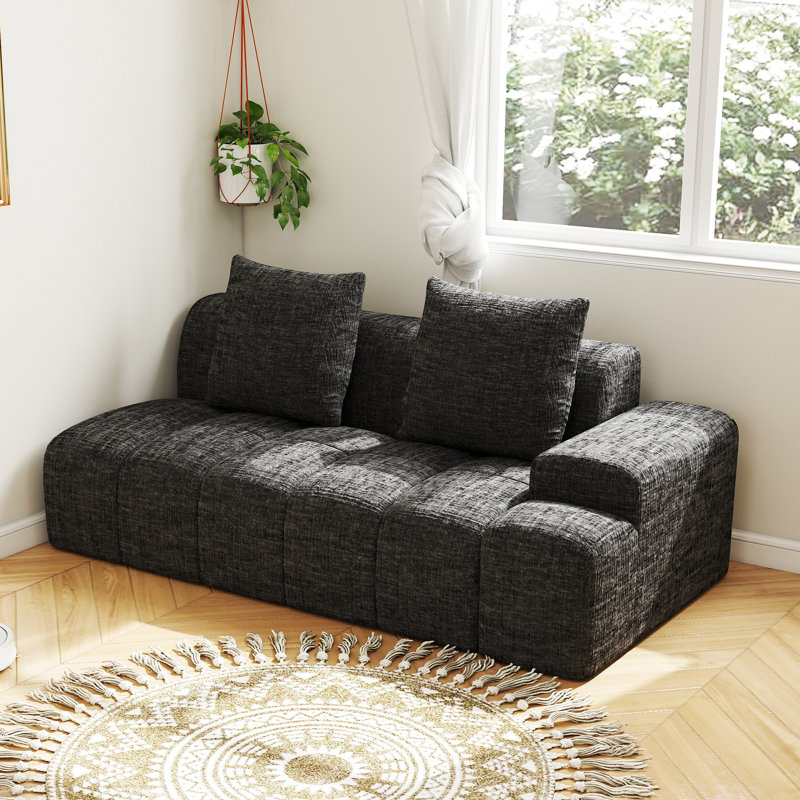 Causeuse modulaire Boneless, Noir