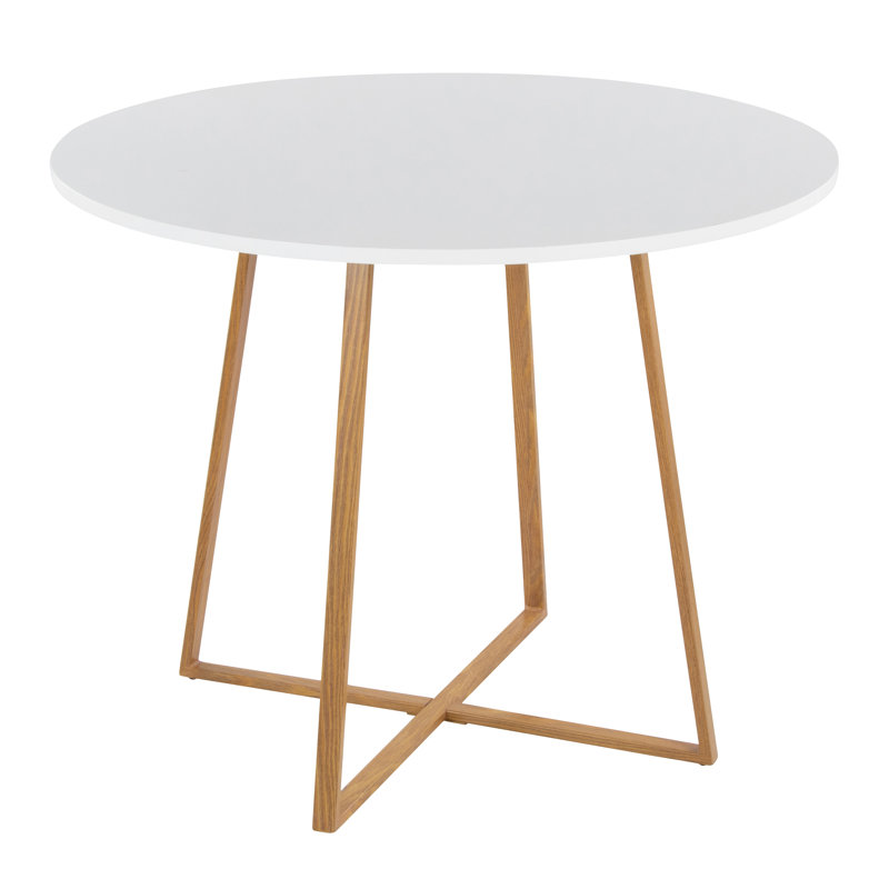 Cosmo Canary Dining Table, White, Natural
