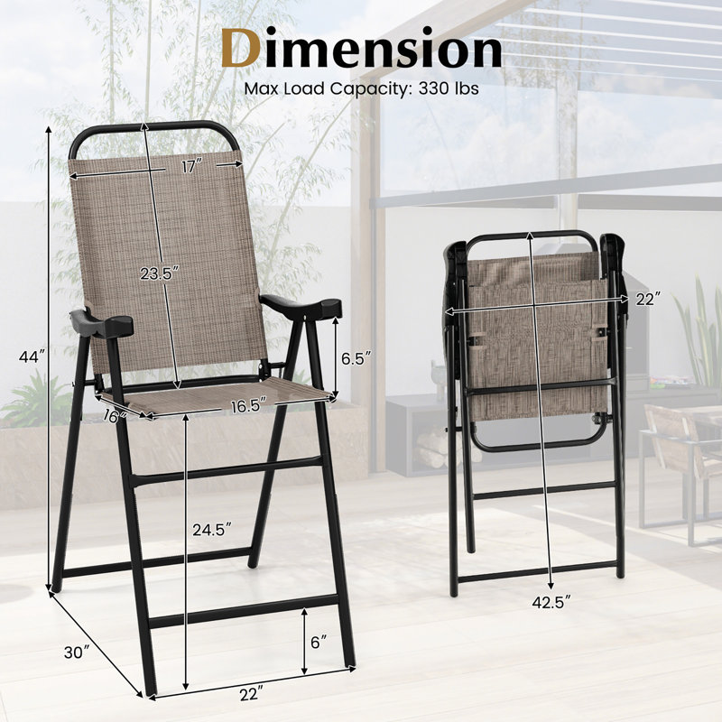 Pavlac Metal Outdoor 24.5'' Counter Stool, Brown