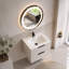 Meuble-lavabo de salle de bain 30 po avec lavabo en céramique - Meuble-lavabo flottant mural gris avec tiroirs, moderne