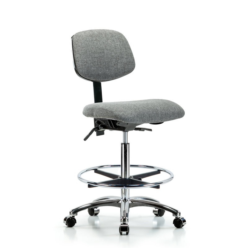 Chaise de dessin Charlotte, Roulettes, Gris, Inclus