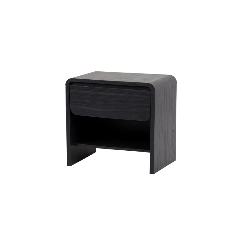 Rickie 1-Drawer End Table with Storage, Black
