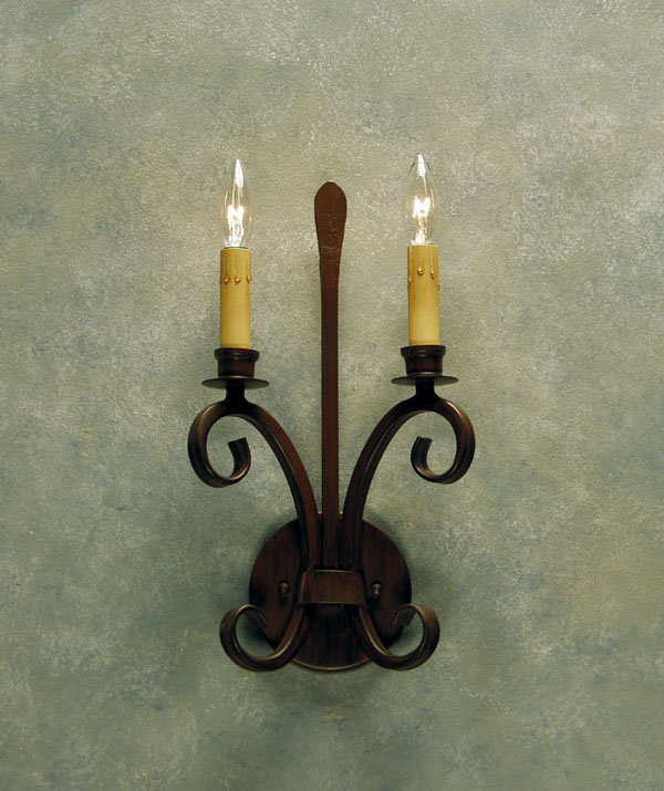 Valetta Candle Wall Light, Gilded Tobacco, No Shade